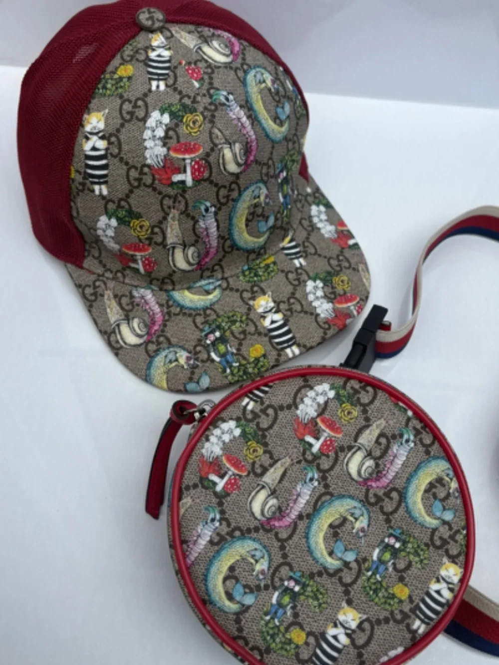 Authentic Gucci Kids GG Supreme Animal Print Mesh Cap Hat M 54cm